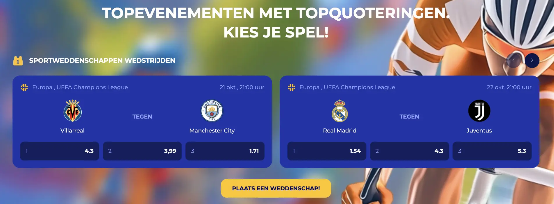 Sportweddenschappen sectie